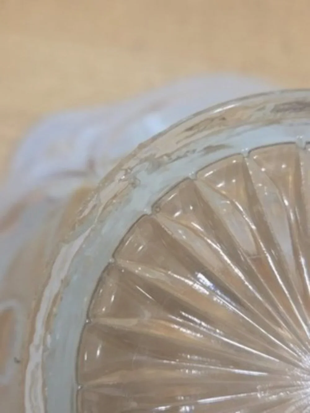 Antique Dugan Glass Wheel and Block White Opalescent Star Ruffled Bowl 1905